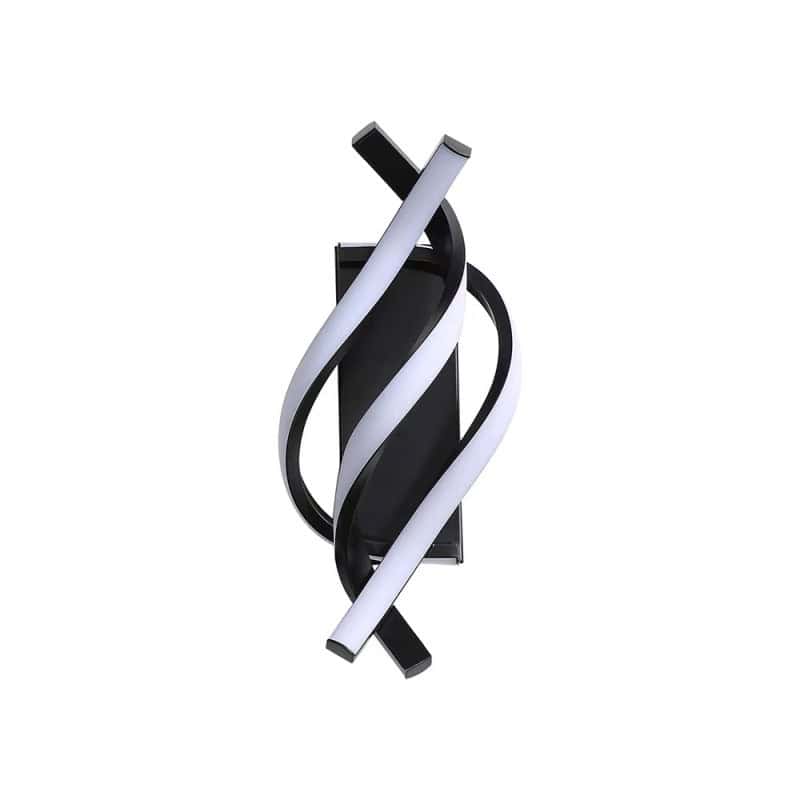 Aplica Led Neagra Perete Spiral, 20W