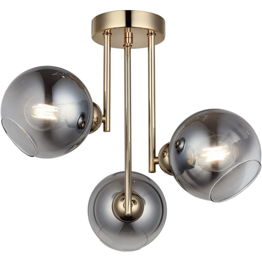 Lustra Aurie Zariah 3 Globuri Fumurii D460 3XE27