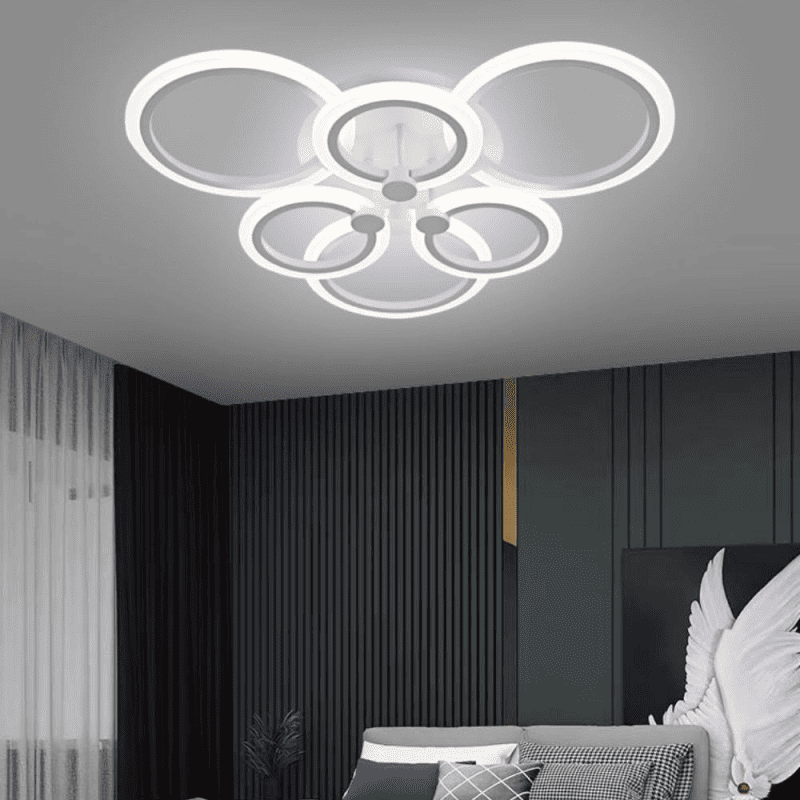 Lustra LED Thea White 6 Cercuri Telecomanda