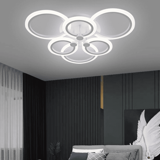 Lustra LED Thea White 6 Cercuri Telecomanda