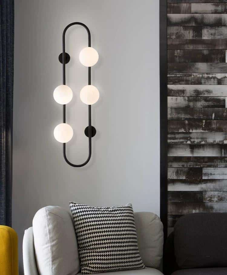 Aplica Neagra Phaedra de Perete Globuri Albe, 4XG9