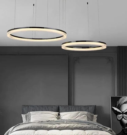 Lustra Suspendata Zalika 2 Cercuri Neagra 120W