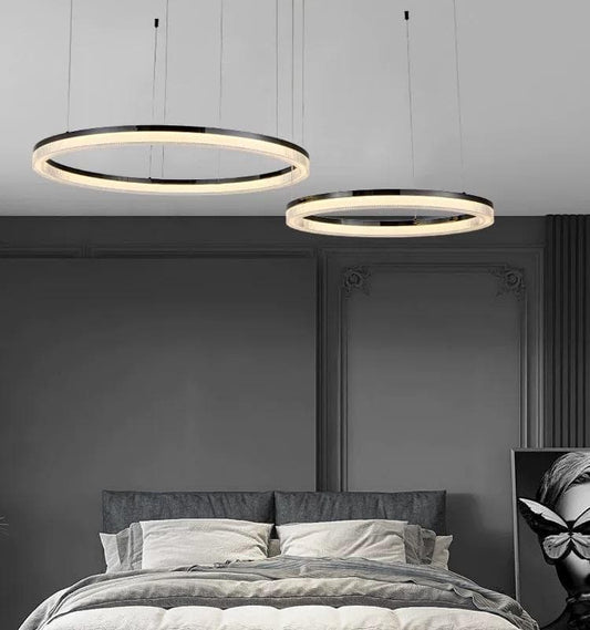 Lustra Suspendata Zalika 2 Cercuri Neagra 120W