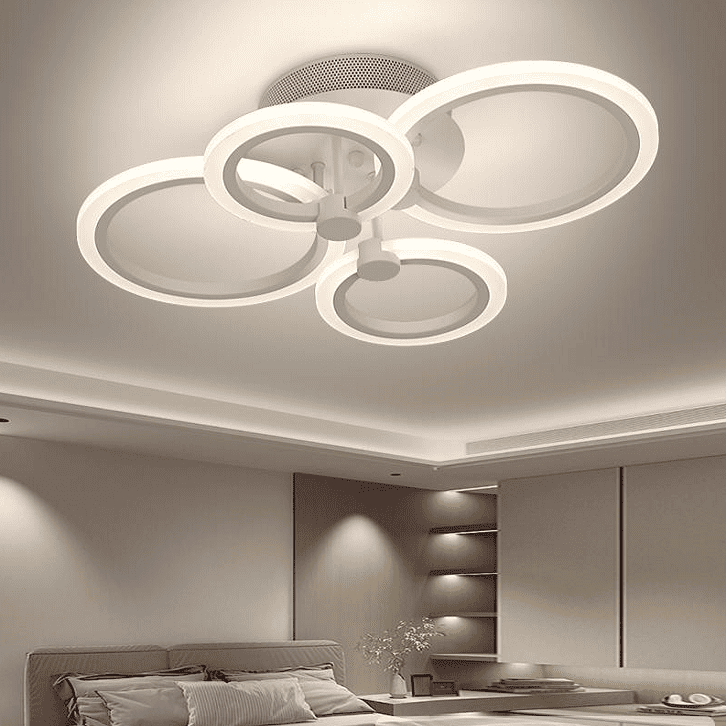 Lustra LED Phoebe White 4 Cercuri 72W Telecomanda