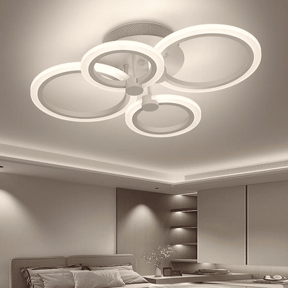 Lustra LED Phoebe White 4 Cercuri 72W Telecomanda