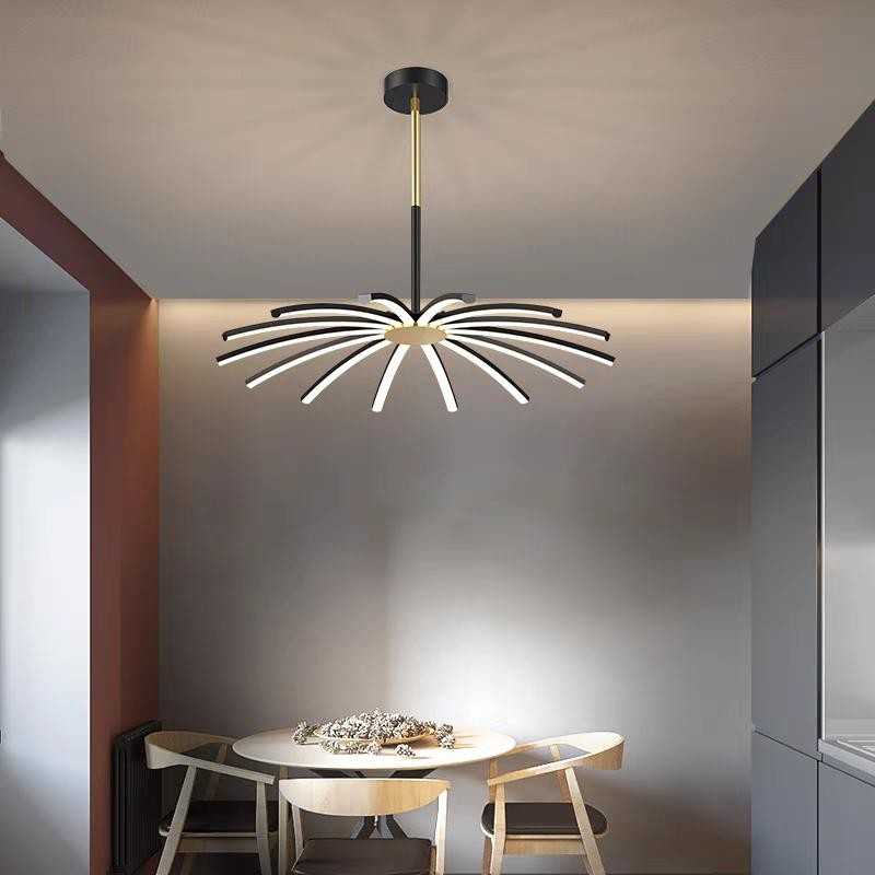 Lustra LED Azhara Neagra 140W D68cm Telecomanda