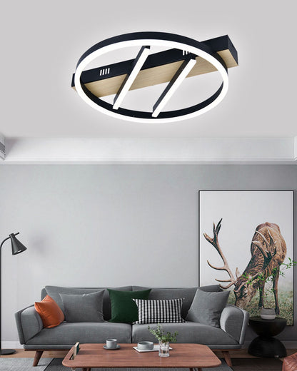 Lustra Led Neagra Severine D450 35X2 Rotunda