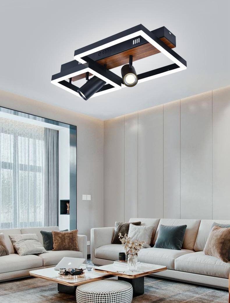 Lustra Led 2 Patrate Zahra Neagra D500 92W