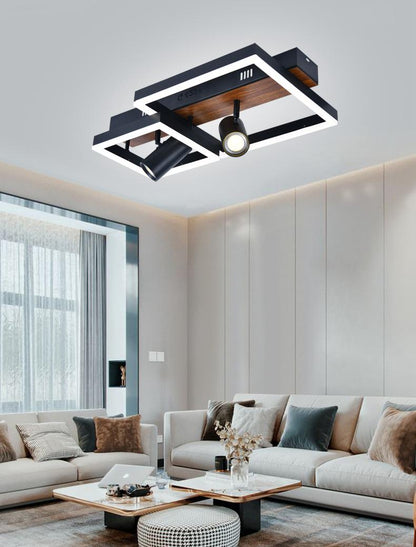 Lustra Led 2 Patrate Zahra Neagra D500 92W