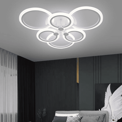 Lustra LED Anastasia White 6 Cercuri 160W Telecomanda
