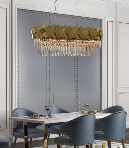 Candelabru Auriu D800x300 Cristal Rivene E14X14