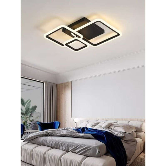 Lustra Led Neagra 3 Square 88W