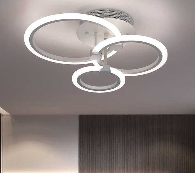 Lustra LED Elanora White 3 Circle 74W Telecomanda