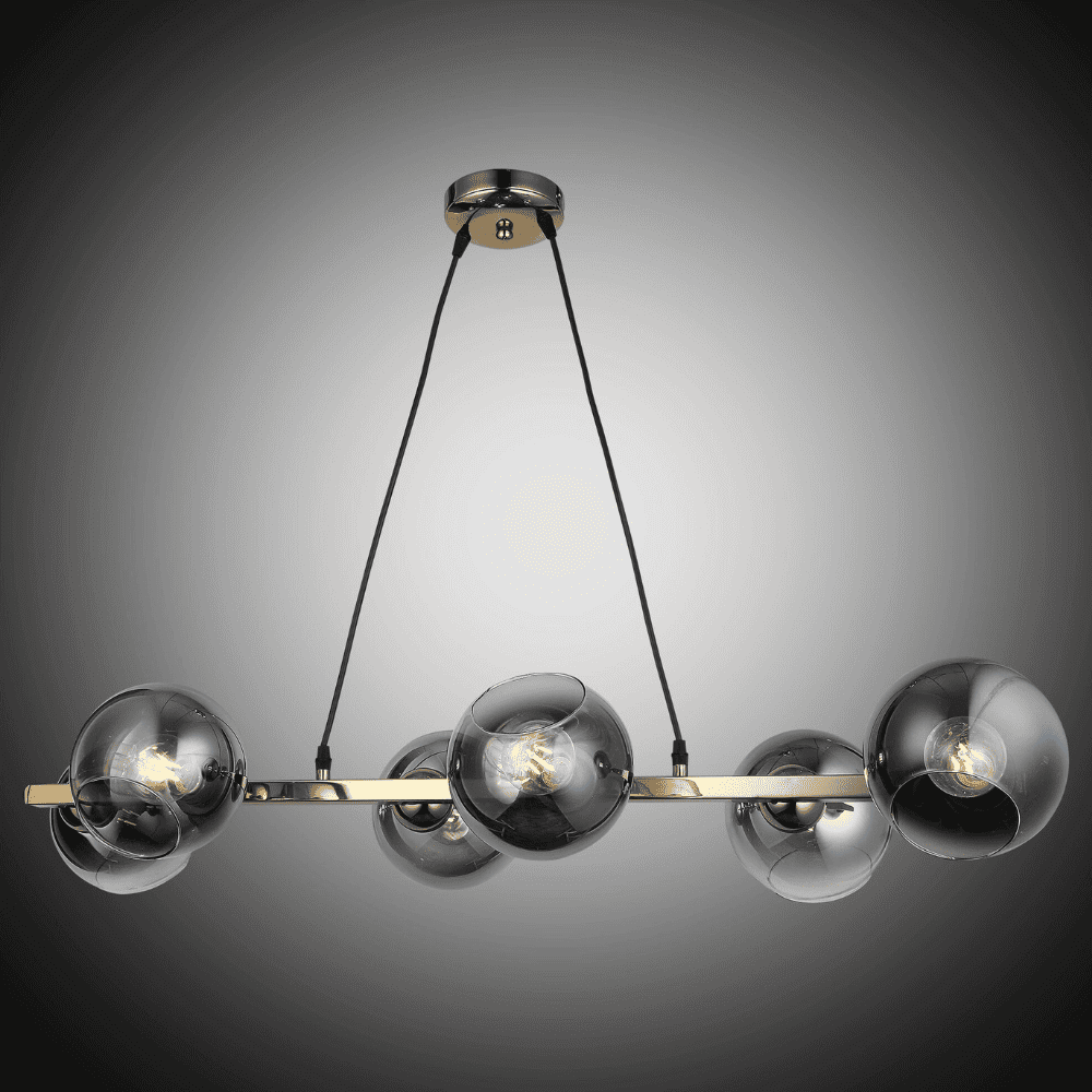 Lustra Aveline Titanium Gold Becuri E27x6
