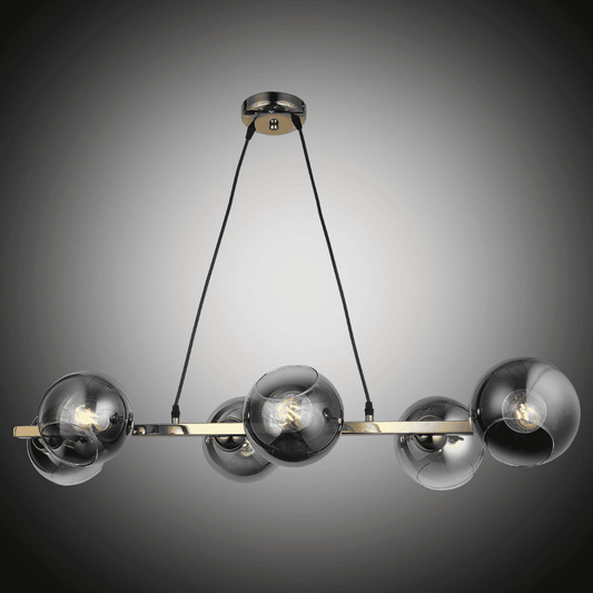 Lustra Aveline Titanium Gold Becuri E27x6