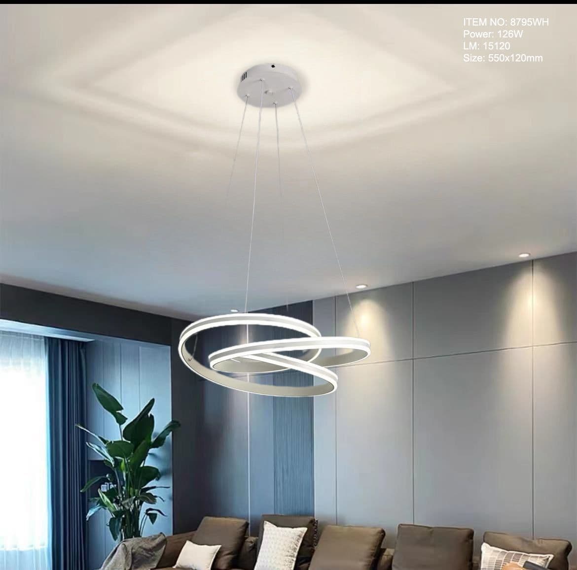 Lustra LED Paula, Telecomanda Wifi 2.4G, 126W
