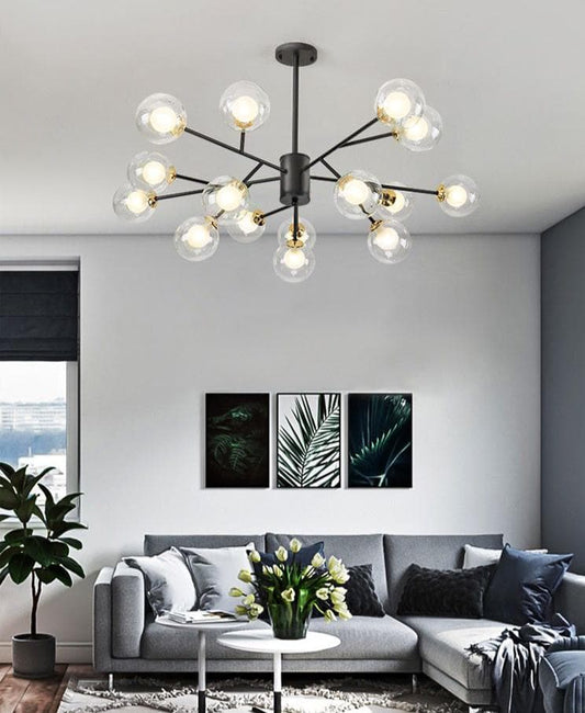 Lustra Neagra Azra 15 Globuri G4 30w