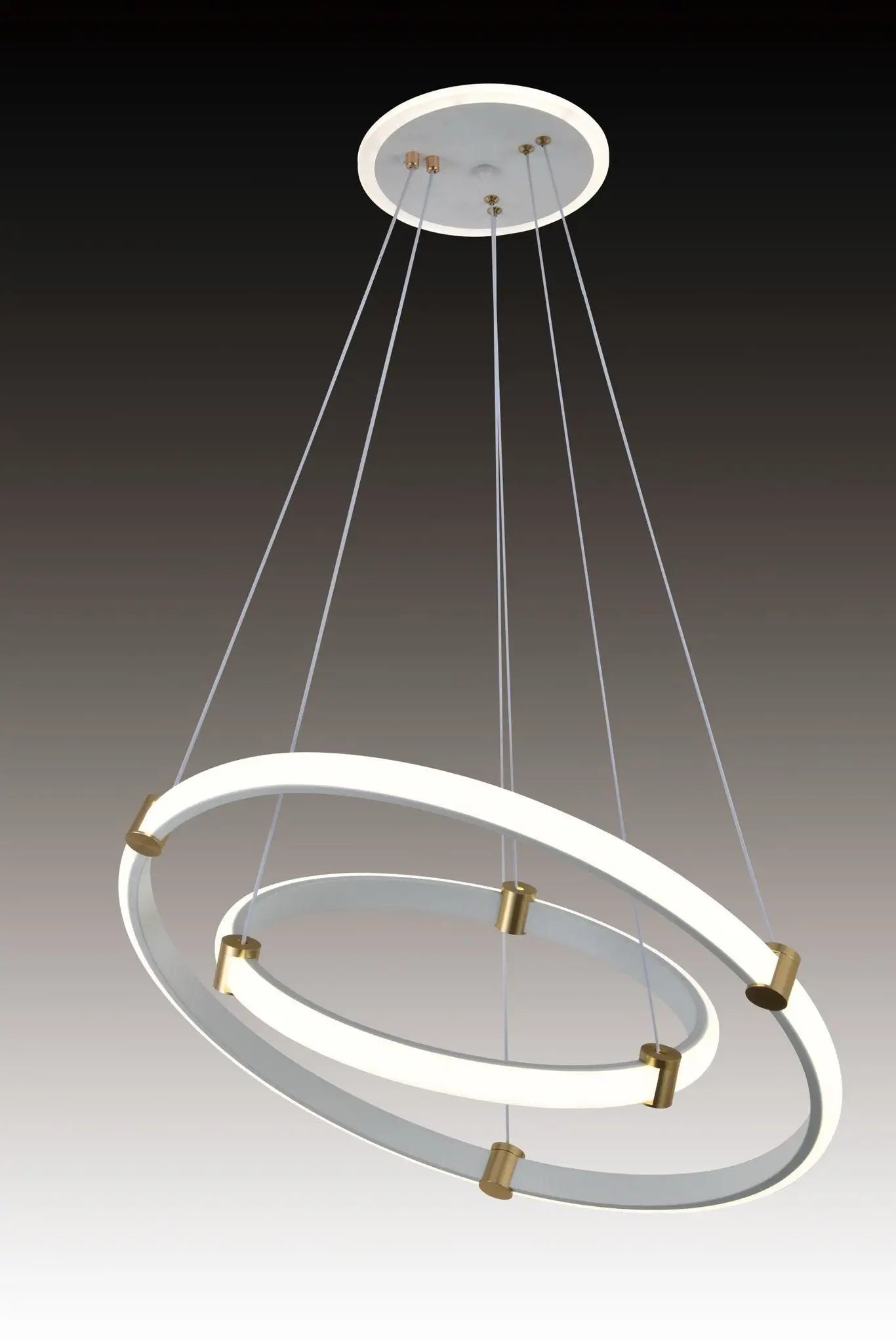 Lustra LED Alba Ceres 2 Cercuri 40cm + 60cm, Telecomandă