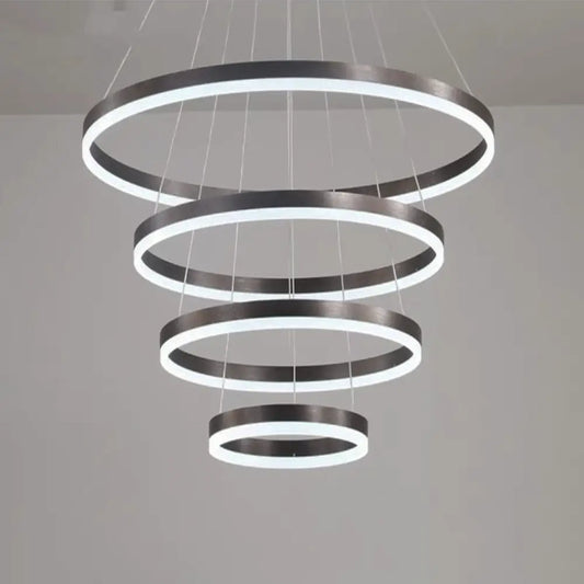 Lustra LED Corinna, Negra, Minimalista,Telecomandă, 288W