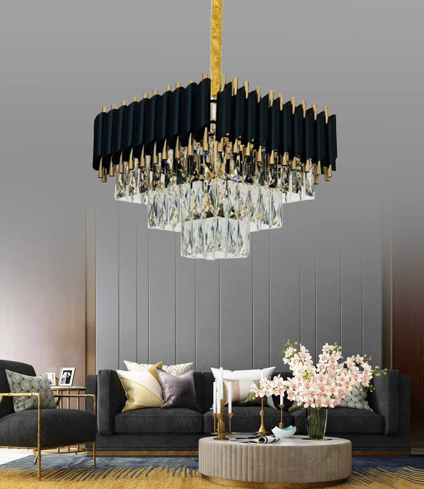 Candelaburu Negru Priscilla Modern 5xE14