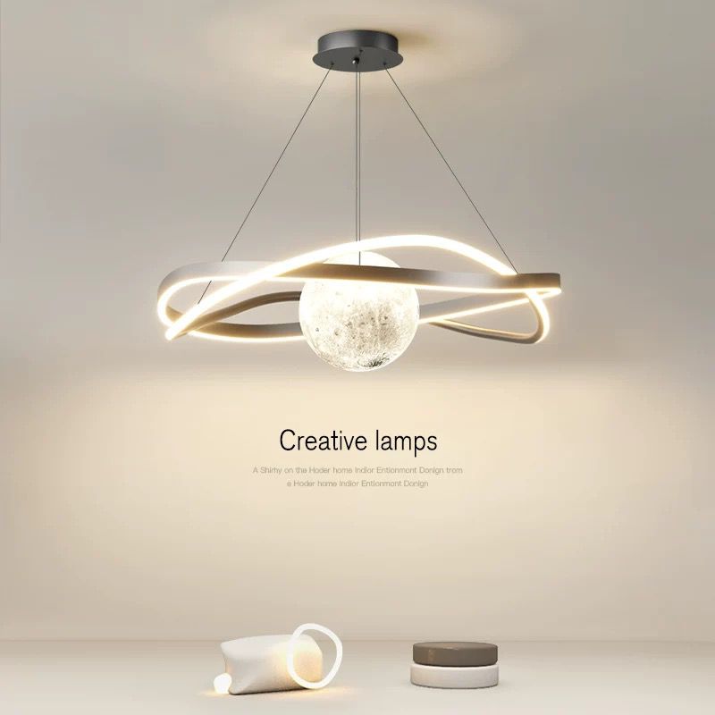 Lustra LED Neagra Nymara cu Glob D500 61×2w+40w