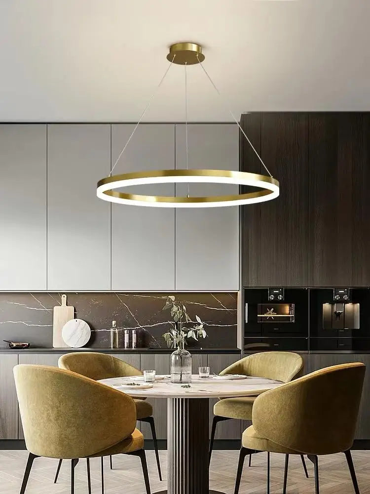 Lustra LED Cerc Digna, Aurie de 40 cm, cu Telecomandă, Gold