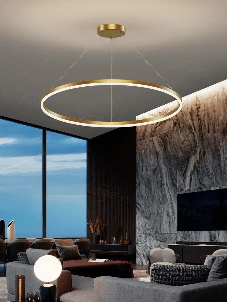 Lustra LED Cerc Egeria, Auriu, 80 cm, cu Telecomandă WiFi