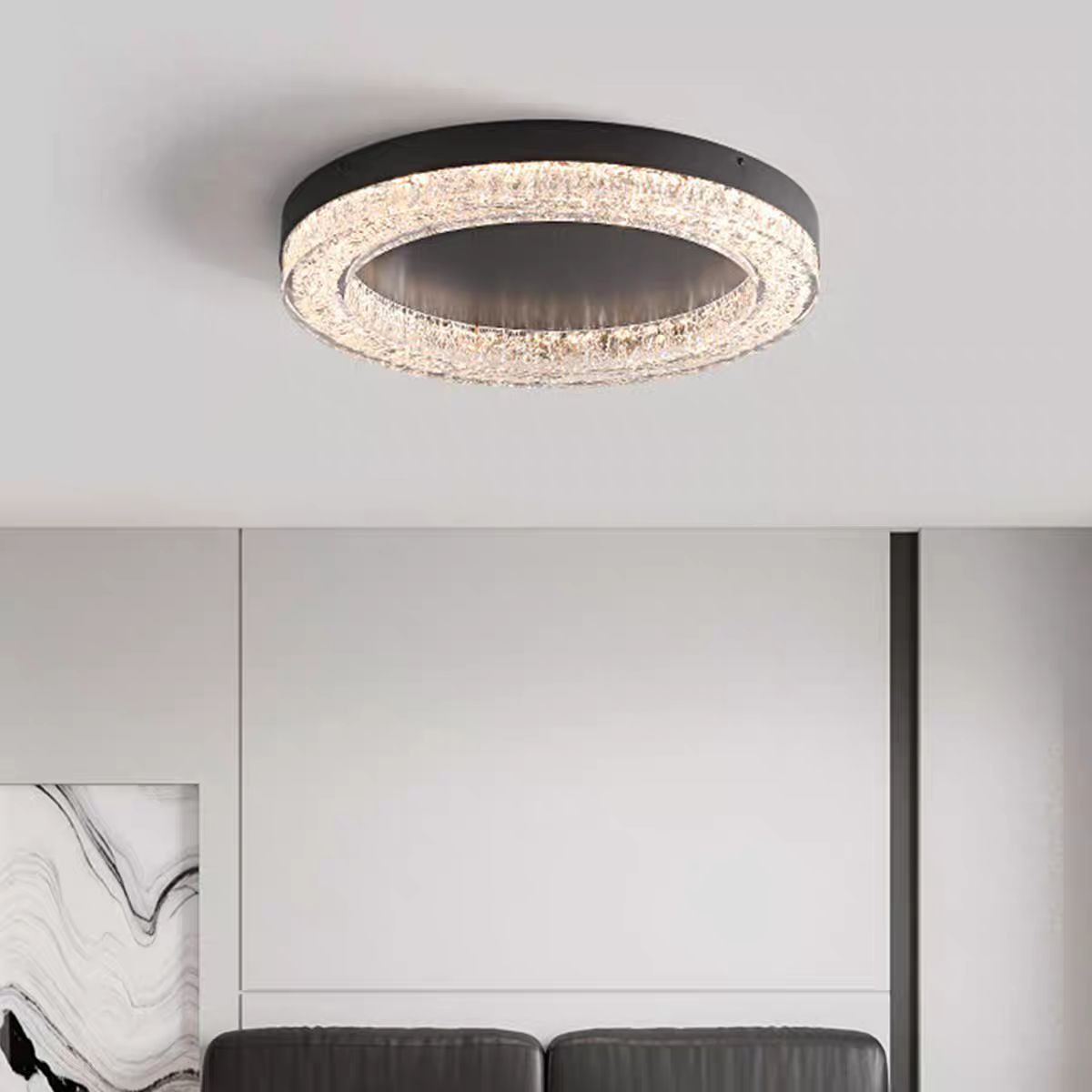 Lustra Led Neagra Yamina Rotunda D500 72W