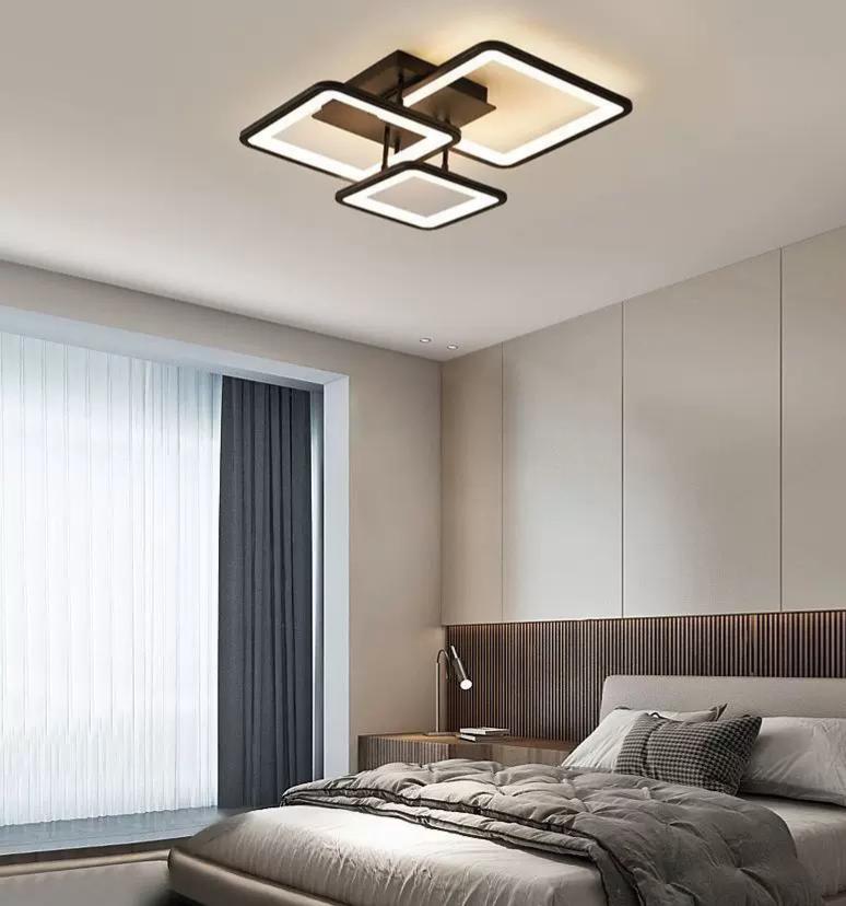 Lustra Neagra Amaryllis 3 Patrate D630 45×2W Telecomanda