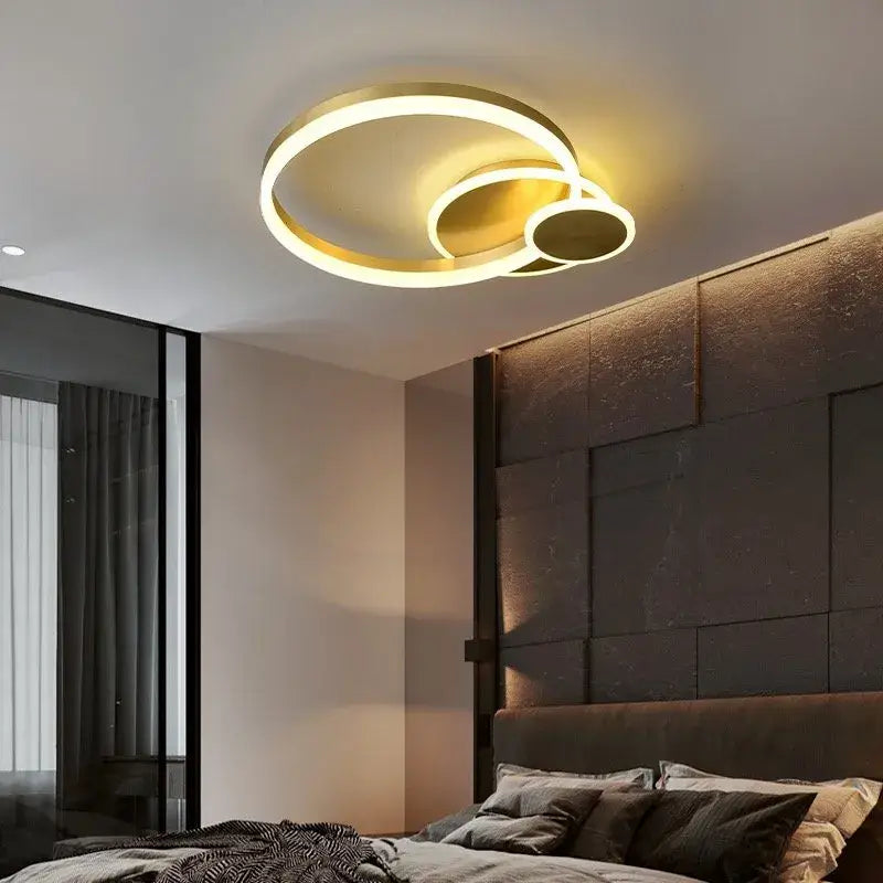 Lustra LED Aurie Flaviana, 3 Cercuri, Telecomandă, 120W