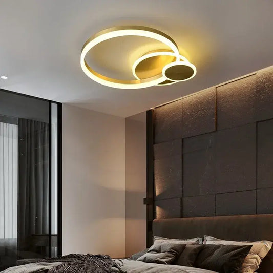 Lustra LED Aurie Flaviana, 3 Cercuri, Telecomandă, 120W