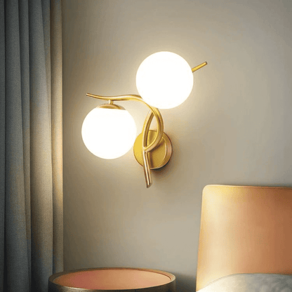 Aplica Tindra Gold E14 Max 60W x 2 Glob Mat Alb