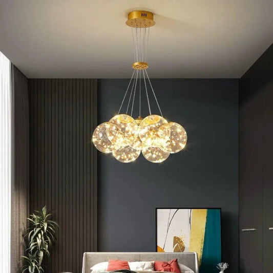 Lustra Aquila LED Eleganta, Aurie, 7 Globuri, 42W