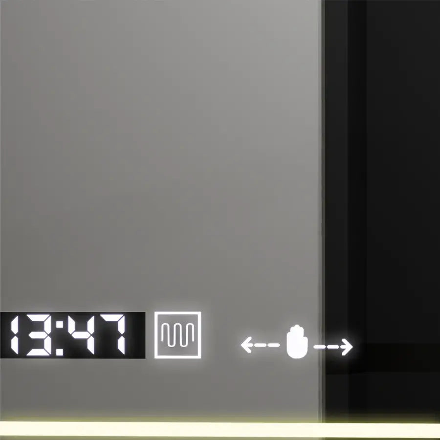 Oglinda LED Rectangulara, 60x80cm, Premium Venezia Senzor MotionGlow Marcello, Sistem Dezaburire, Ceas &amp; Termometru, Dimabila