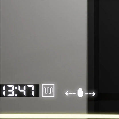 Oglinda LED Rectangulara, 60x80cm, Premium Venezia Senzor MotionGlow Marcello, Sistem Dezaburire, Ceas &amp; Termometru, Dimabila