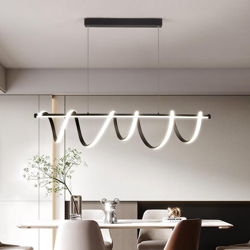 Lustra LED Neagra Rhea 94W cu Telecomanda