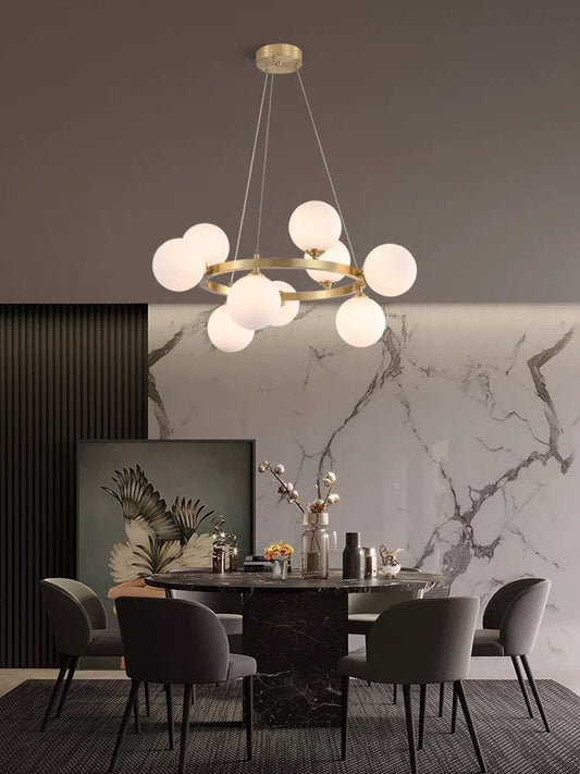 Lustra Aurie Ellene 9 Globuri Albe G9 D600X800mm