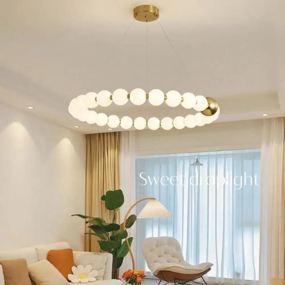 Lustră Suspendată Belinda, Cerc, LED în Stil Simplist, Globuri Albe Mat