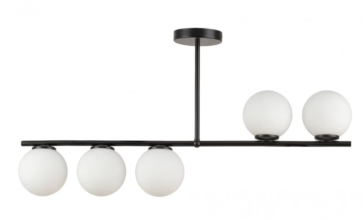 Lustra Neagra Shira 5 Globuri Albe