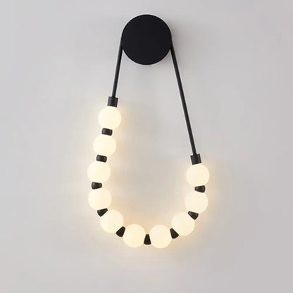 Aplica de Perete LED Cassia, Sirag Perle, 20W, Neagră Globuri Albe