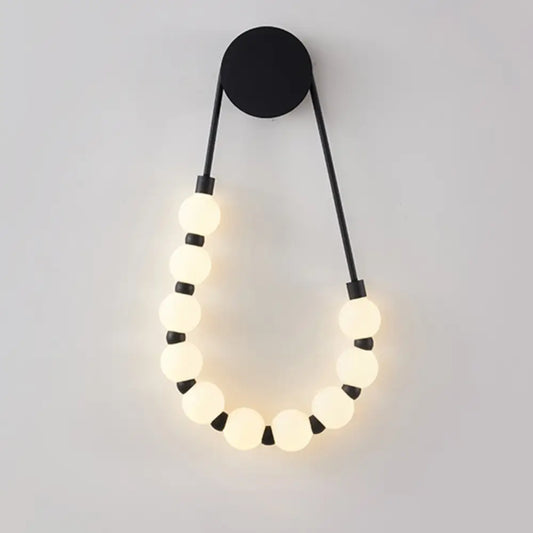 Aplica de Perete LED Cassia, Sirag Perle, 20W, Neagră Globuri Albe