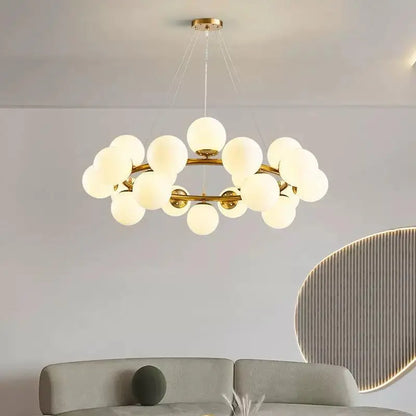 Candelabru Auriu Elegant Fortuna, Modern, 25 de Globuri LED Albe