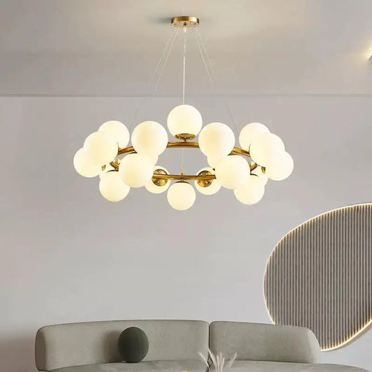 Candelabru Auriu Elegant Fortuna, Modern, 25 de Globuri LED Albe