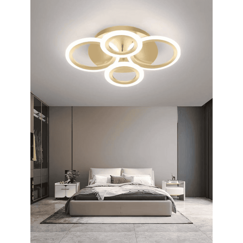 Lustra LED Aurie 4 Cercuri cu Telecomanda wifi 2.4G