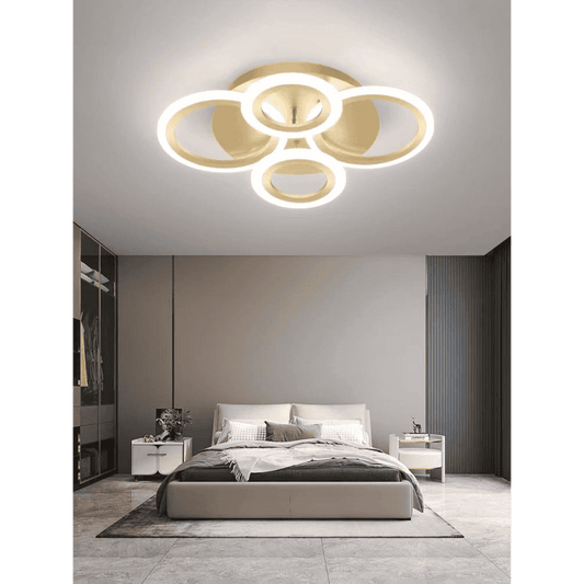 Lustra LED Aurie 4 Cercuri cu Telecomanda wifi 2.4G
