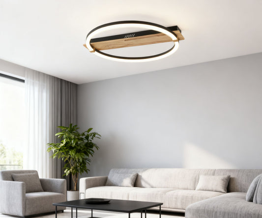 Lustra Neagra Briacliff Cerc D450 50W Telecomanda