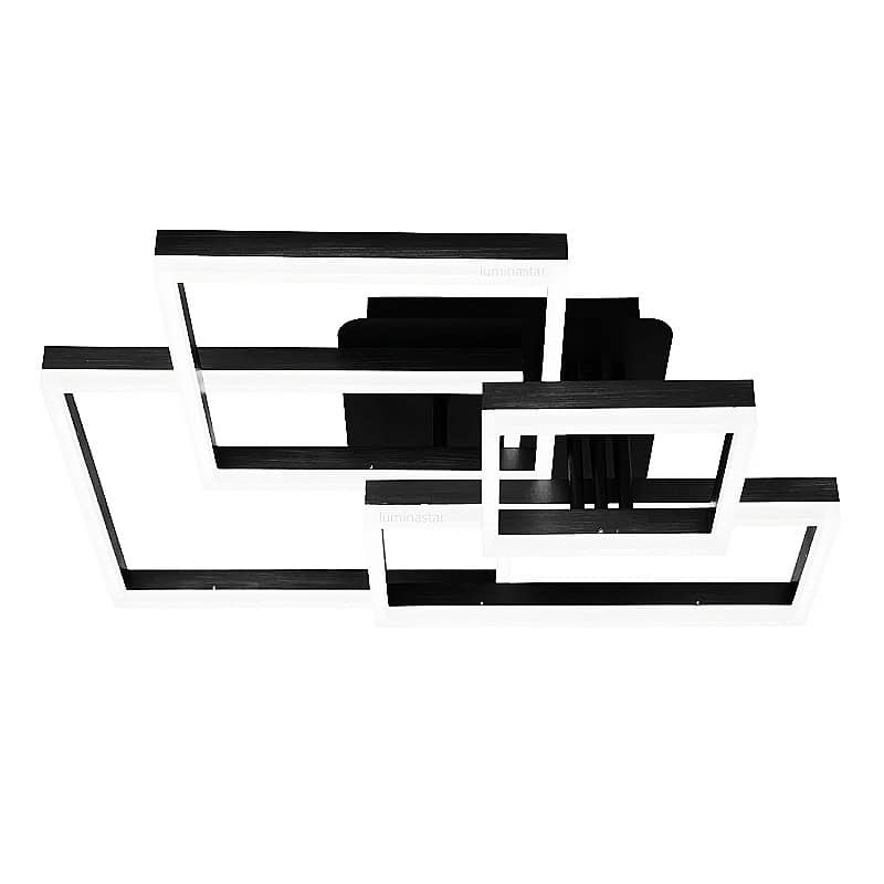 Lustra Neagra 4 Patrate, Modernă, Elegantă, 920W