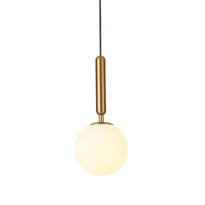 Lustra Aurie Pe Cablu Cu Glob Mat Alb E14 maxim 60W