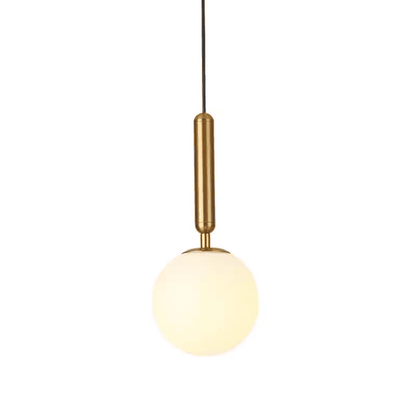 Lustra Aurie Pe Cablu Cu Glob Mat Alb E14 maxim 60W
