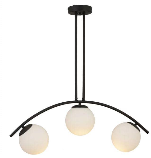 Lustra Neagra Anabella 3 Globuri Albe 3XE27